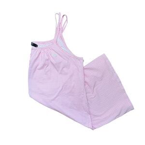 Lauren Ralph Lauren Double Strap Pink & White Stripe Nightgown Size L EUC